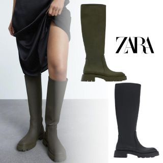 zara ラバーブーツ♡ カーキ☺︎