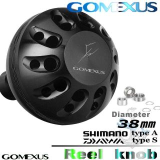 Gomexus【ゴメクサス】☆パワーハンドルノブ/38mm ブラック  (リール)