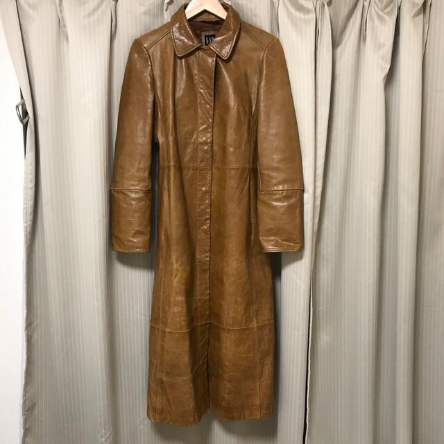 Vintage old gap レザー ロングコート ブラウン 本革   レザージャケット