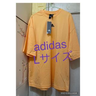 アディダス(adidas)のadidas お洒落　爽やかなオレンジ色　Tシャツ　Lサイズ 新品未使用品(Tシャツ/カットソー(半袖/袖なし))