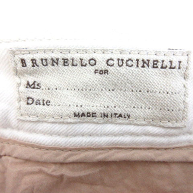 BRUNELLO CUCINELLI(ブルネロクチネリ)のブルネロクチネリ デニム パンツ ジーンズ ジーパン ダメージ加工 38 白 レディースのパンツ(デニム/ジーンズ)の商品写真