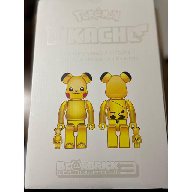 フィギュアBE@RBRICK ピカチュウ GOLD CHROME 100％ & 400％