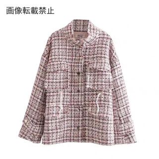 ザラ(ZARA)の🎄12月新作🎅7113◆ツイード ジャケット コート(ノーカラージャケット)