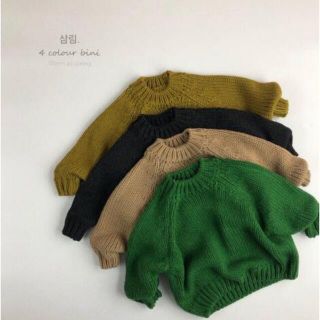 ザラキッズ(ZARA KIDS)の新品　グリーン　110 カラーニット　韓国　おしゃれ　子供服　厚手　トップス(ニット)