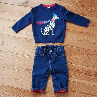 ベビーギャップ(babyGAP)のGAP ニット ジーンズ セット 80センチ(ニット/セーター)