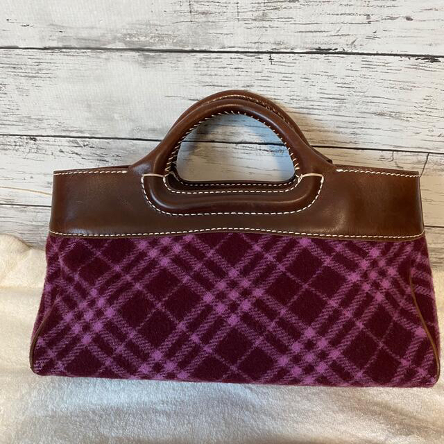 BURBERRY BLUE LABEL(バーバリーブルーレーベル)の【良品】BURBERRY BLUE LABEL ノバチェック　ウールハンドバッグ レディースのバッグ(ハンドバッグ)の商品写真