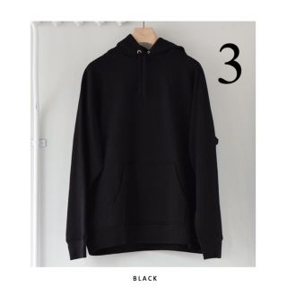 コモリ(COMOLI)の【COMOLI】コットン吊裏毛パーカ Black size:3(パーカー)