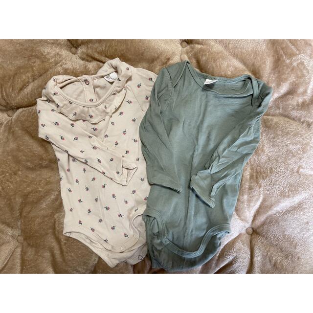 H&M(エイチアンドエム)のH&M ロンパース　2枚セット キッズ/ベビー/マタニティのベビー服(~85cm)(肌着/下着)の商品写真