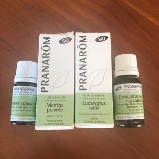 プラナロム(PRANAROM)の新品未使用　　プラナロム   ユーカリ10ml&ペパーミント5ml(エッセンシャルオイル（精油）)