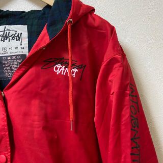 ステューシー(STUSSY)の希少デザイン　stussy ショート丈　ナイロンパーカー　レディース(ナイロンジャケット)