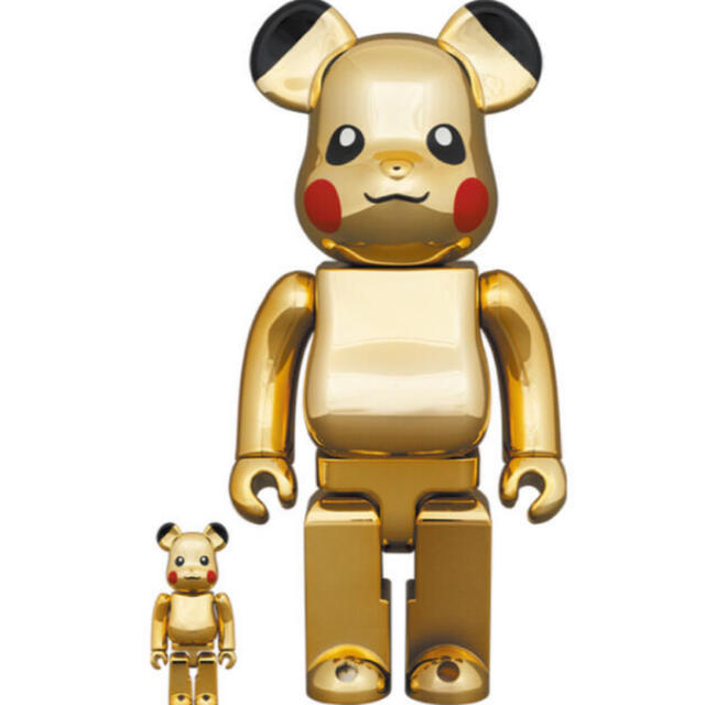 MEDICOM TOY(メディコムトイ)のBE@RBRICK ピカチュウ GOLD CHROME 100％ & 400％ エンタメ/ホビーのフィギュア(その他)の商品写真