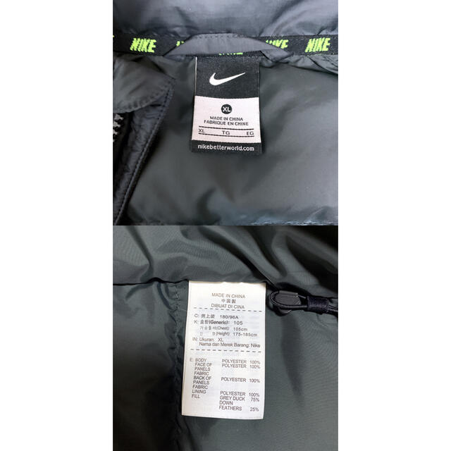 NIKE(ナイキ)の【美品】NIKE ナイキ 550フィル　スウッシュ　ダウンジャケット　黒　XL メンズのジャケット/アウター(ダウンジャケット)の商品写真