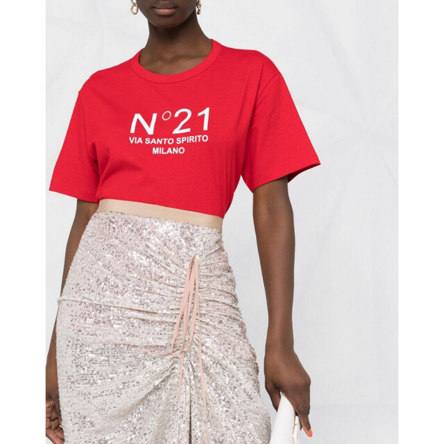 N°21 ヌメロヴェントゥーノ　ロゴ　Tシャツ　レッド　新品未使用