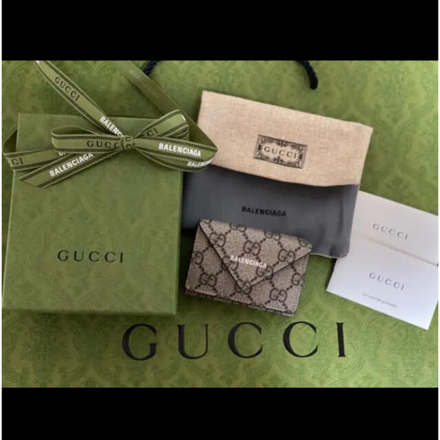 Gucci(グッチ)の新品・未開封 GUCCI × BALENCIAGA ペーパーミニウォレット 財布 メンズのファッション小物(折り財布)の商品写真