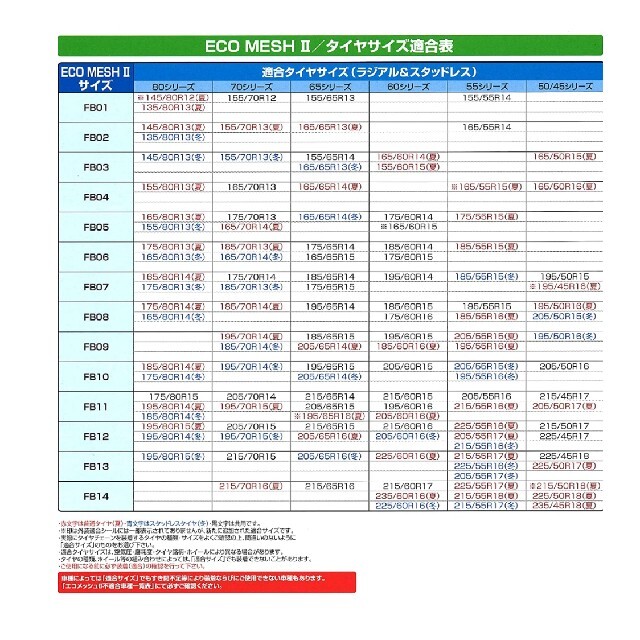 エフ・イー・シー(FEC) タイヤチェーン エコメッシュ2 FB11 FB11