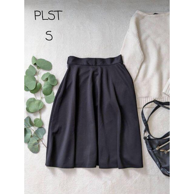 PLST(プラステ)のPLST プラステ スカート 膝丈 プリーツ 春夏 フレア ブラック S レディースのスカート(ひざ丈スカート)の商品写真