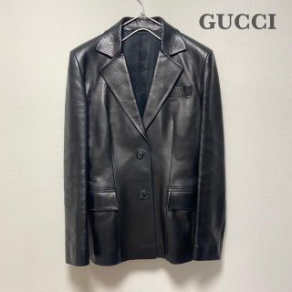 グッチ(Gucci)の【美品】GUCCI グッチ　レザージャケット　ライダース　サイズ40(テーラードジャケット)