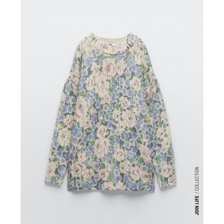 ザラ(ZARA)のZARA ウールブレンド フラワーセーター Sサイズ 新品(ニット/セーター)