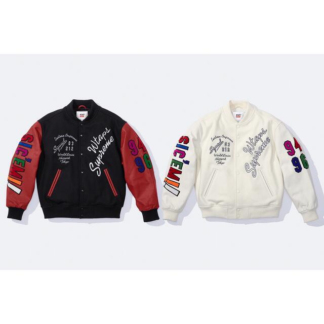 Supreme(シュプリーム)のL supreme wtaps varsity jacket black メンズのジャケット/アウター(スタジャン)の商品写真