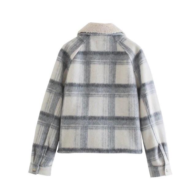 ZARA - 🎄12月新作🎅7116◇ボア襟 チェック柄 ジャケット コート ZARA - 🎄12月新作🎅7116◇ボア襟 チェック柄 ジャケット コート