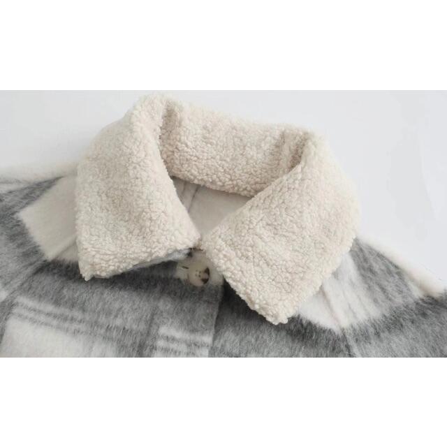 ZARA - 🎄12月新作🎅7116◇ボア襟 チェック柄 ジャケット コート ZARA - 🎄12月新作🎅7116◇ボア襟 チェック柄 ジャケット コート