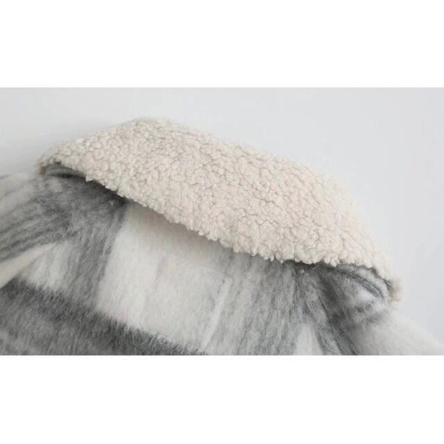 ZARA - 🎄12月新作🎅7116◇ボア襟 チェック柄 ジャケット コート ZARA - 🎄12月新作🎅7116◇ボア襟 チェック柄 ジャケット コート
