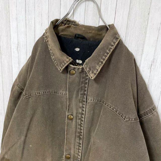 carhartt(カーハート)のカーハート　ダックジャケット　ダークブラウン　ビッグサイズ　中綿　肉厚　ゆるだぼ メンズのジャケット/アウター(ブルゾン)の商品写真