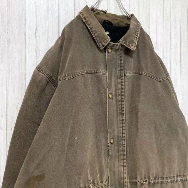 carhartt(カーハート)のカーハート　ダックジャケット　ダークブラウン　ビッグサイズ　中綿　肉厚　ゆるだぼ メンズのジャケット/アウター(ブルゾン)の商品写真