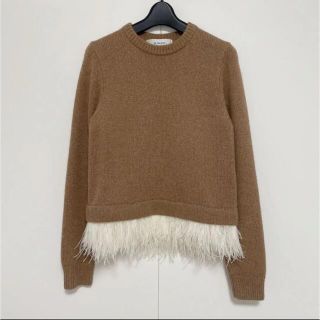 ルシェルブルー(LE CIEL BLEU)の美品♡LE CIEL BLUE フェザーファー付きニット(sizeS)(ニット/セーター)