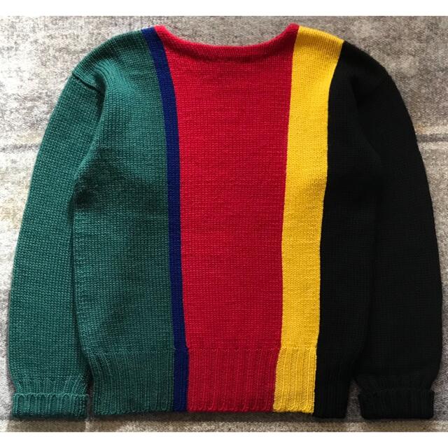 POLO RALPH LAUREN(ポロラルフローレン)の圧巻のマルチストライプ柄 インパクト抜群 80s ラルフローレン ニットセーター メンズのトップス(ニット/セーター)の商品写真