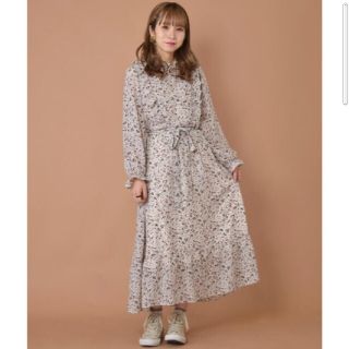 ダブルクローゼット(w closet)のw closet ロングワンピース シアー フリル リボン ダブルクローゼット(ロングワンピース/マキシワンピース)