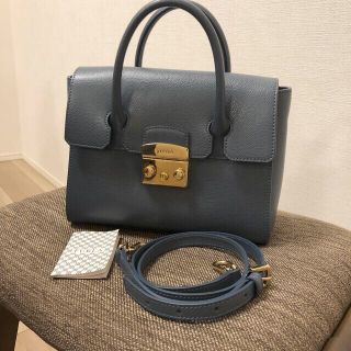 フルラ(Furla)のフルラ メトロポリス ハンドバッグ　ダークブルー　ショルダー付(ハンドバッグ)