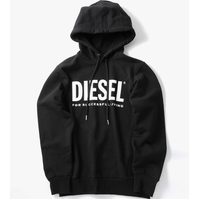 DIESEL(ディーゼル)のDIESEL ロゴプリントスウェットパーカー ブラック M レディースのトップス(パーカー)の商品写真