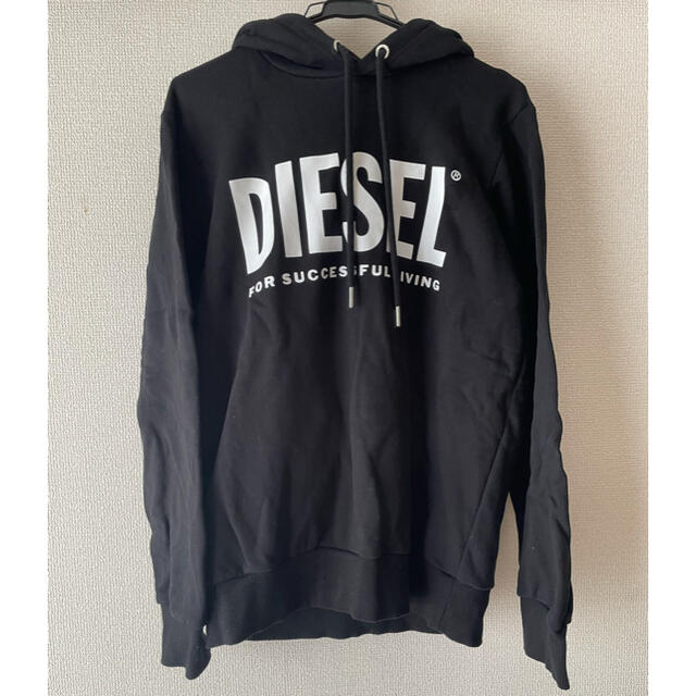 DIESEL(ディーゼル)のDIESEL ロゴプリントスウェットパーカー ブラック M レディースのトップス(パーカー)の商品写真