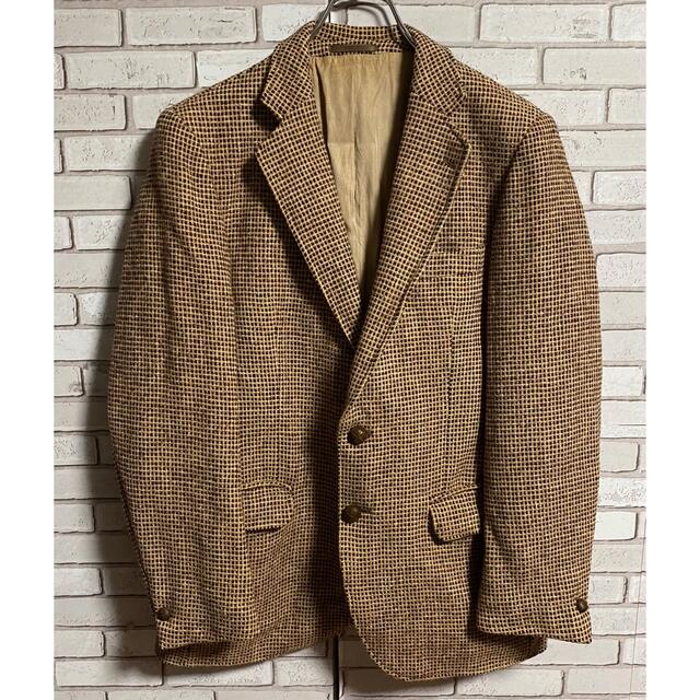 Harris Tweed - 90s 古着 ハリスツイード テーラードジャケット くるみ 