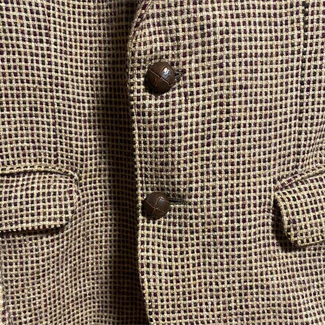 Harris Tweed(ハリスツイード)の90s 古着 ハリスツイード テーラードジャケット くるみボタン ヴィンテージ メンズのジャケット/アウター(テーラードジャケット)の商品写真