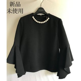 新品・未使用 ヨーコチャン パール フレアスリーブ ブラウス