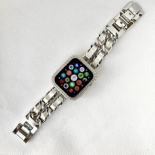 Apple Watch アップルウォッチ チェーンステンレスバンドキラキラケース