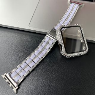 アップルウォッチ(Apple Watch)のApple Watch バンド ダイヤモンドステンレスベルト キラキラケース(金属ベルト)