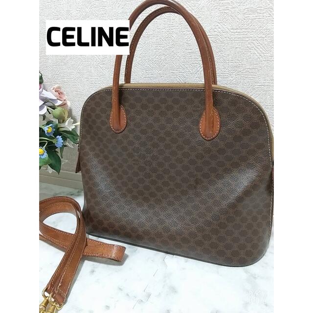 CELINE セリーヌ マカダム柄 ショルダー紐付き 2WAY