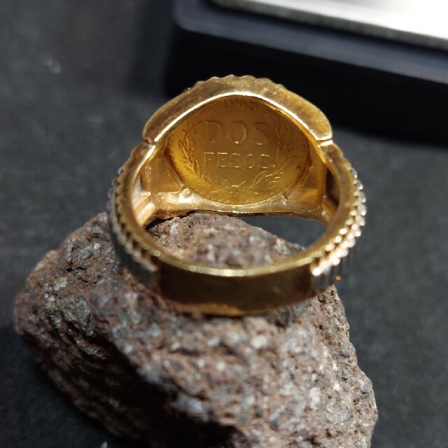 21.6金コイン入りリング メキシコ ペソ 金貨 ゴールドリング - dokuma.tech
