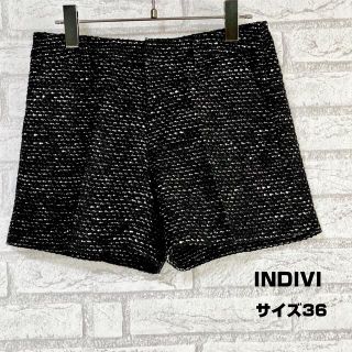 インディヴィ(INDIVI)のINDIVI  インディヴィ　サイズ36  黒　ハーフパンツ  rym(ハーフパンツ)