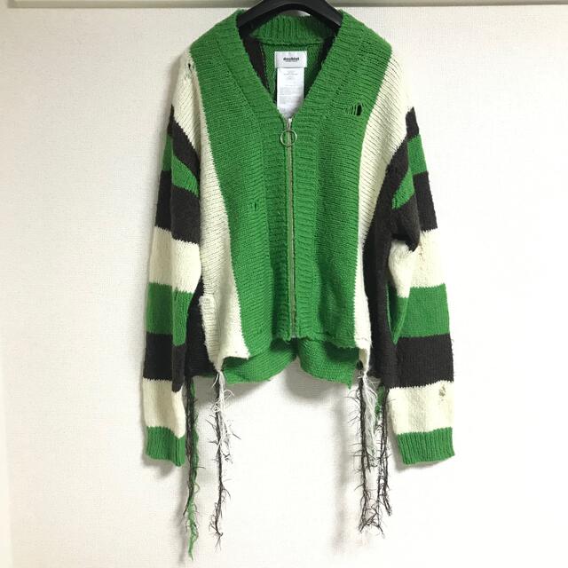 カーディガンdoublet 21aw ZIP UP STRIPE CARDIGAN