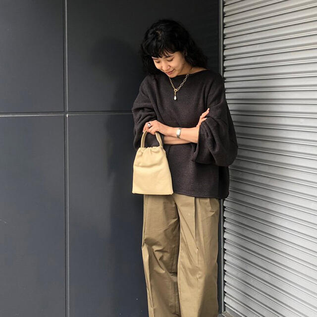 ★新品★TODAYFUL Boatneck Over Knit チャコールグレー 6