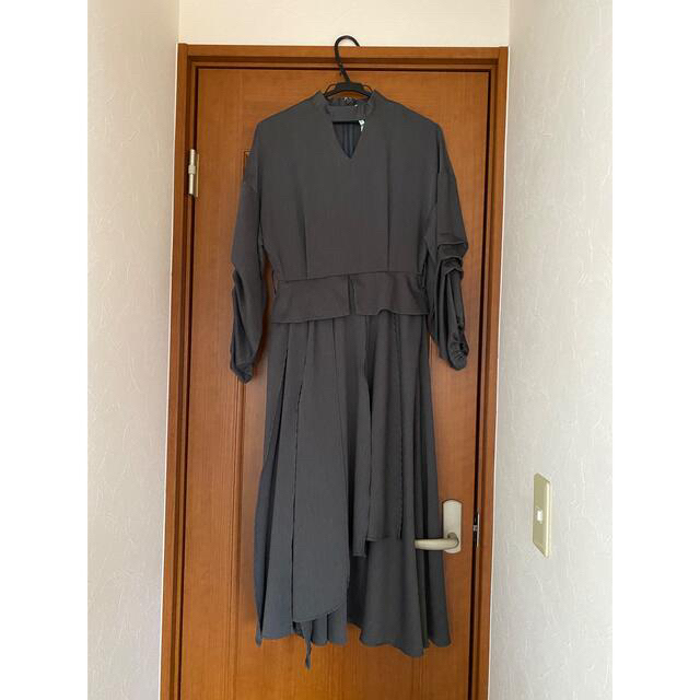 Ameri VINTAGE(アメリヴィンテージ)のAmeri BALOON SLEEVE DEMENTIONAL DRESS レディースのワンピース(ロングワンピース/マキシワンピース)の商品写真