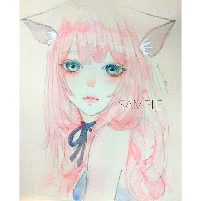 激安超特価 最大80%オフ 手描きイラスト オリジナル むぅしかの by ネコの通販 猫 水彩画 手描きイラスト