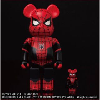 メディコムトイ(MEDICOM TOY)のベアブリック SPIDER-MAN UPGRADED SUIT 100%400%(アメコミ)