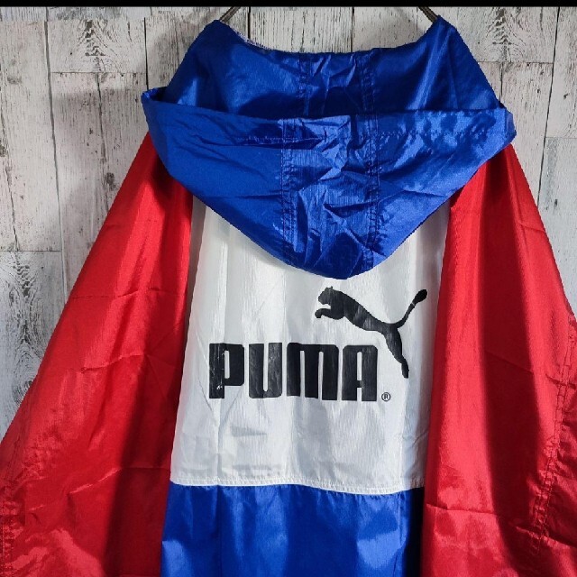 PUMA(プーマ)の90's  PUMA ヒットユニオン ナイロンジャケット マルチカラー デカロゴ メンズのジャケット/アウター(ナイロンジャケット)の商品写真