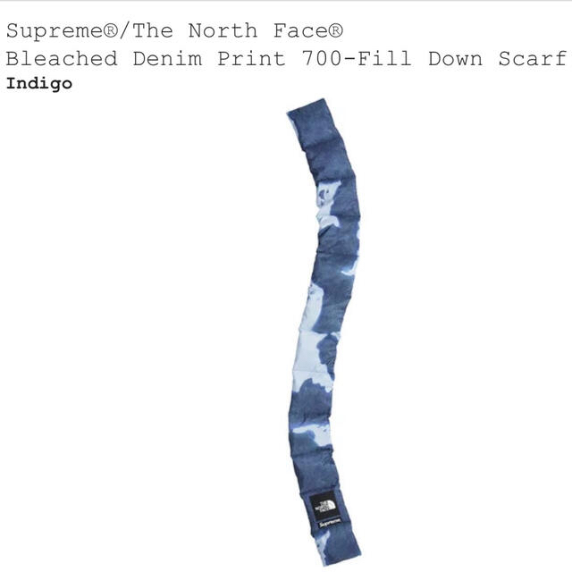メンズsupreme The North Face down scarf indigo