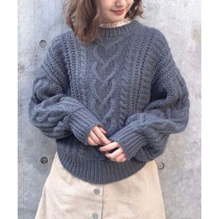 ナチュラルクチュール(natural couture)のハートケーブルニットプルオーバー(ニット/セーター)